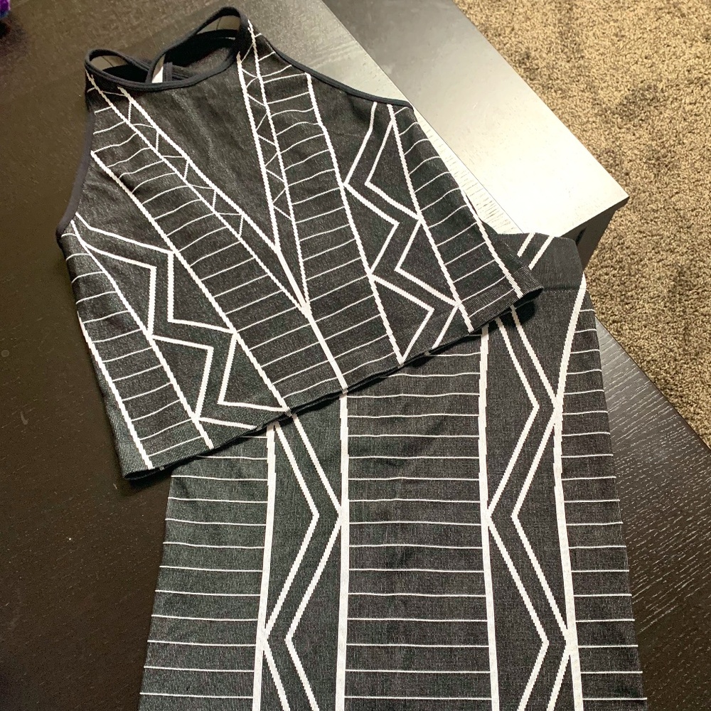 BCBGeneration 2 Piece Halter Crop Tank and Skirt